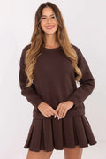 Women's Mini Day Dress – Regular Fit With Long Sleeves
