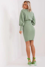 Women's Mini Day Dress – Slim With Long Sleeves