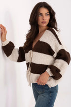 Women's Oversized Striped Cardigan Sweater
