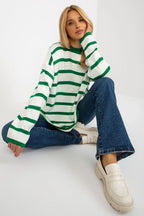 Women's Relaxed Striped Oversized Pullover Sweater