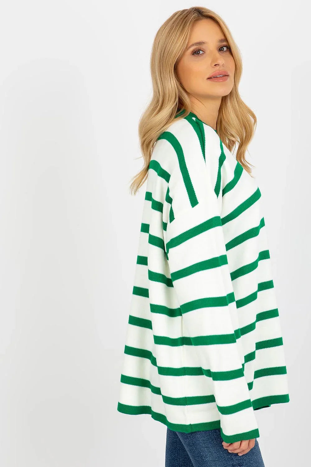 Women's Relaxed Striped Oversized Pullover Sweater