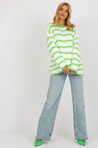 Women's Relaxed Striped Oversized Pullover Sweater