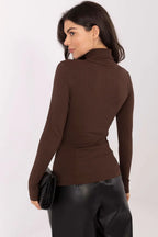 Women's Slim Ribbed Cotton Turtleneck Sweater