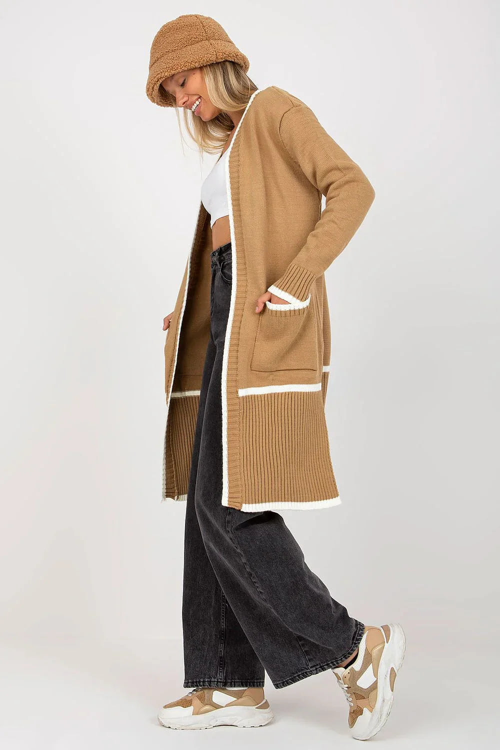 Women's Solid Longline Cardigan Sweater