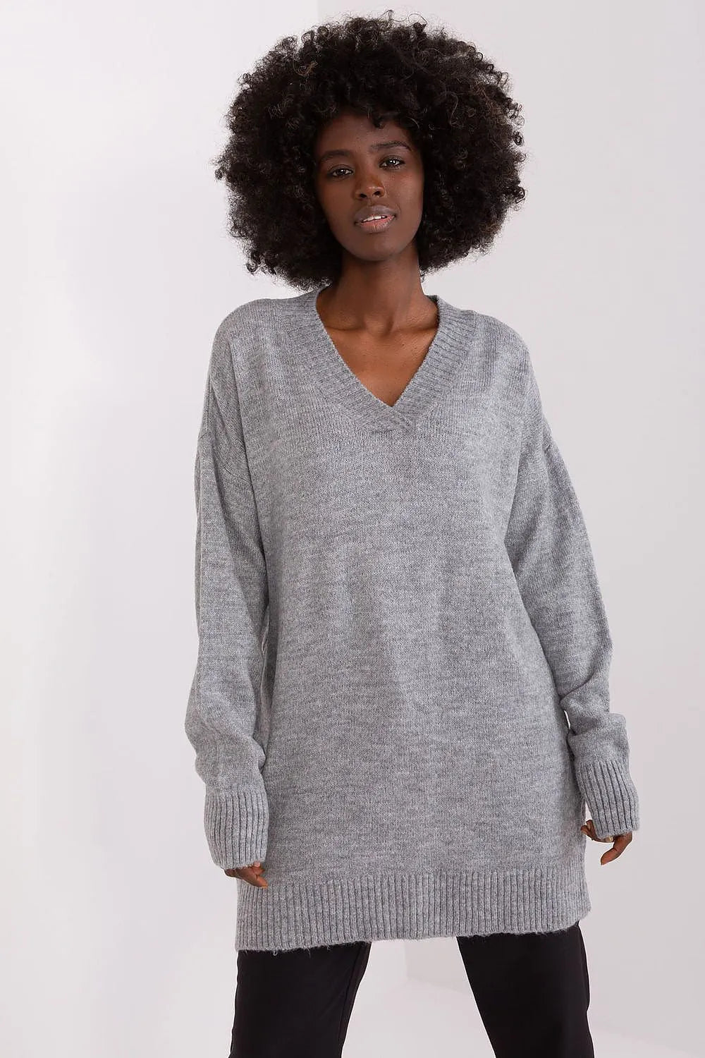Women's Solid Longline Pullover Sweater