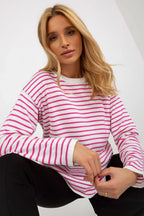 Women's Striped Crew Neck Pullover Sweater
