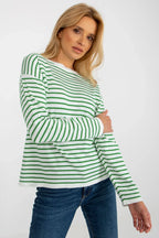 Women's Striped Crew Neck Pullover Sweater