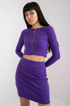 Women’s Striped Long Sleeve Mini Skirt Set