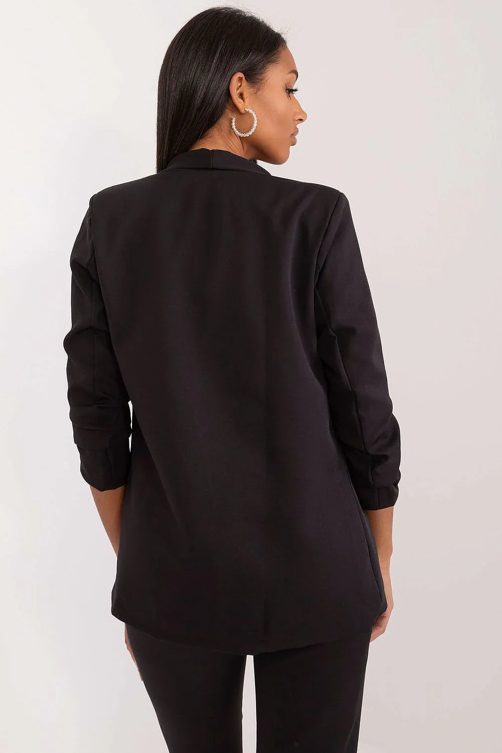 Women's Blazer - Wrinkle-Resistant - 1-Button - Black -Guocali