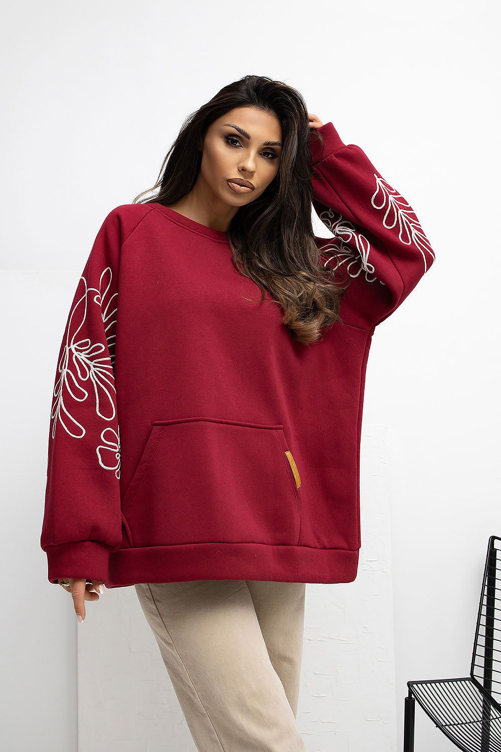 Women's Sweatshirt - Crew-neck With Oversized Fit