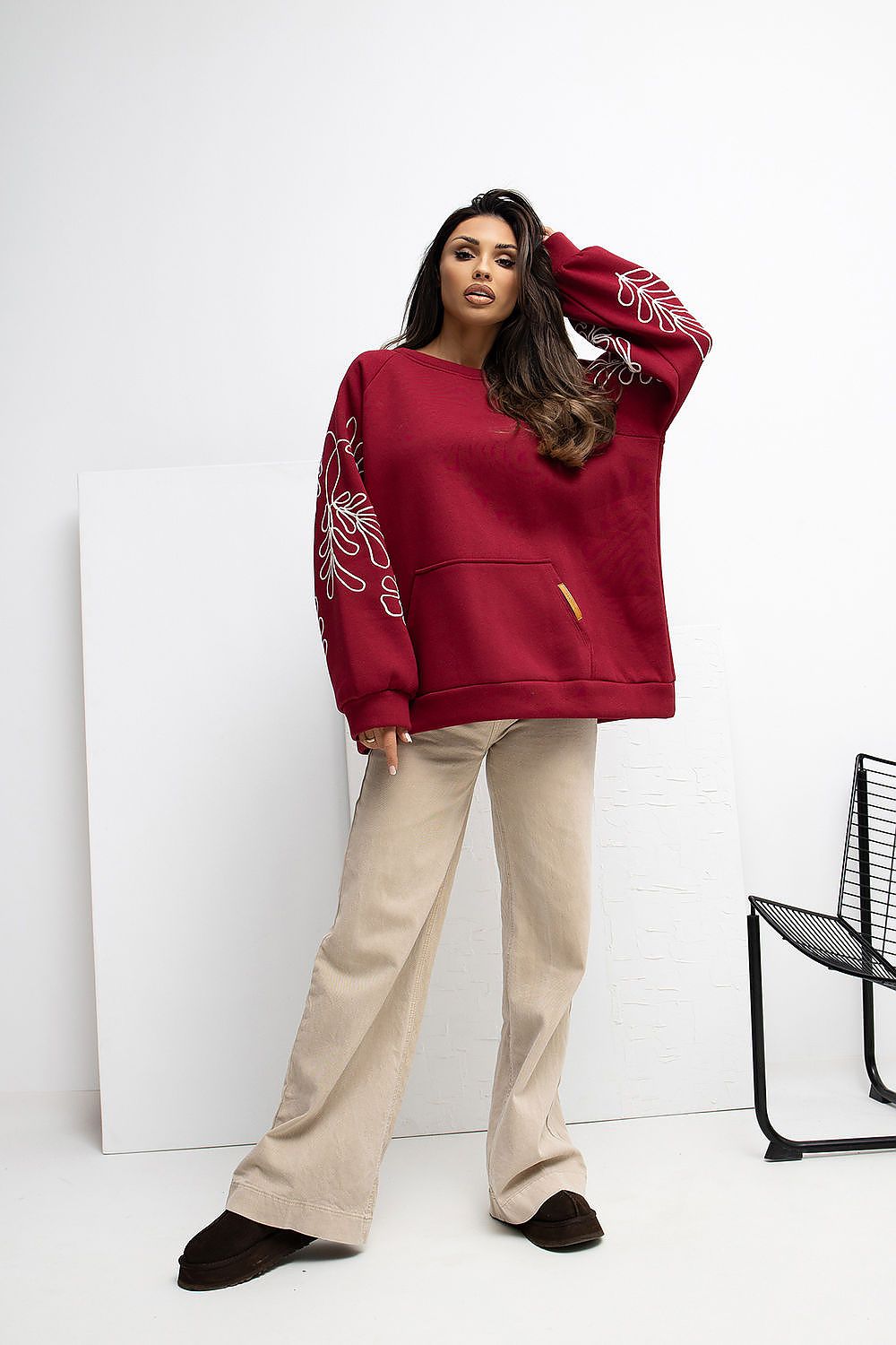 Women's Sweatshirt - Crew-neck With Oversized Fit
