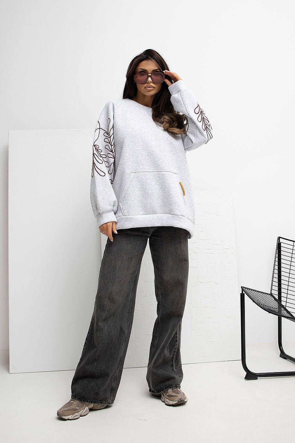 Women's Sweatshirt - Crew-neck With Oversized Fit