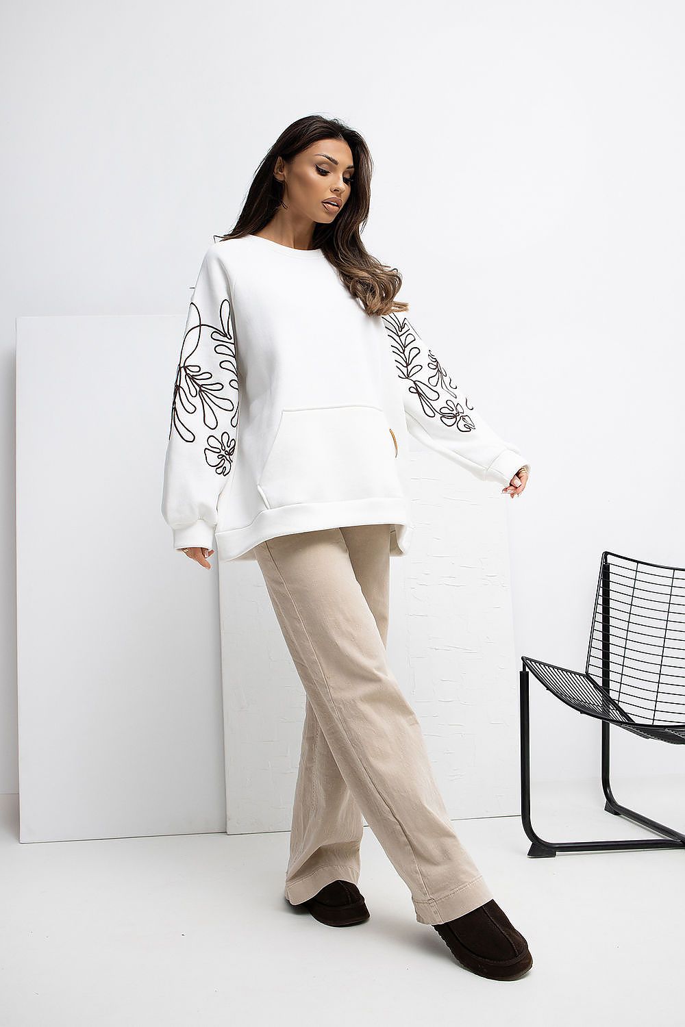 Women's Sweatshirt - Crew-neck With Oversized Fit