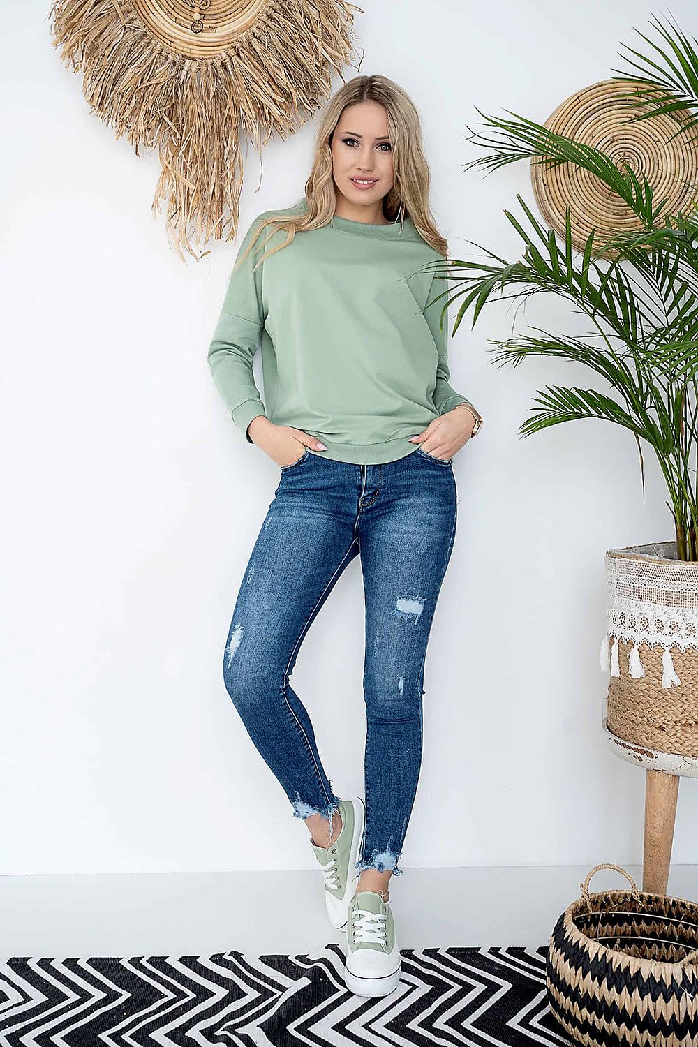 Women's Sweatshirt - Crew-neck With Regular Fit