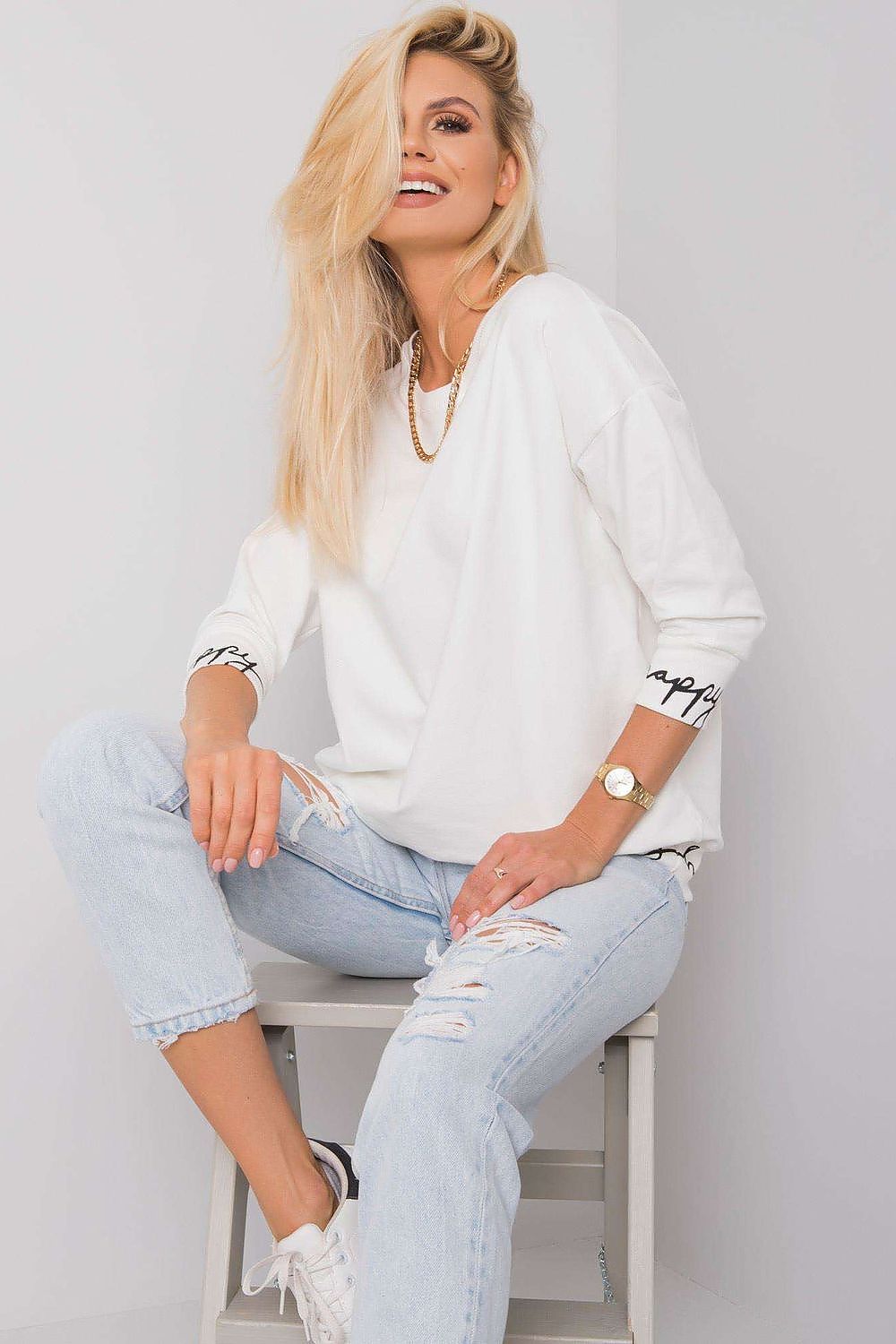 Womens Sweatshirt - Crew-neck With Relaxed Fit