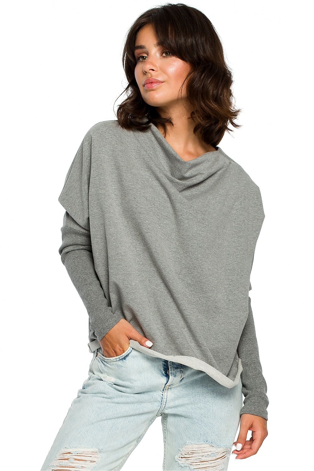 Women's Sweatshirt - Mock-Neck With Oversized Fit