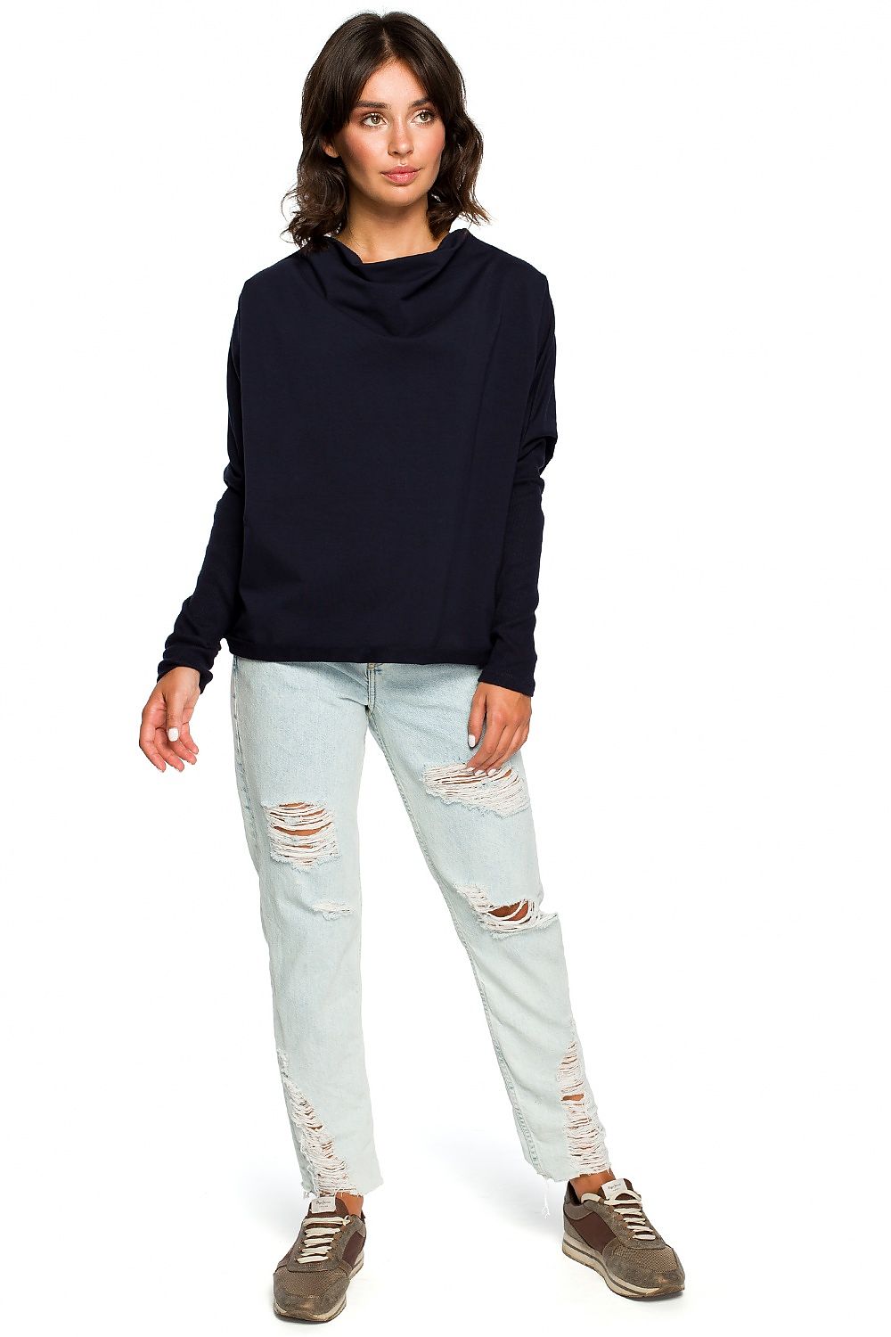 Women's Sweatshirt - Mock-Neck With Oversized Fit