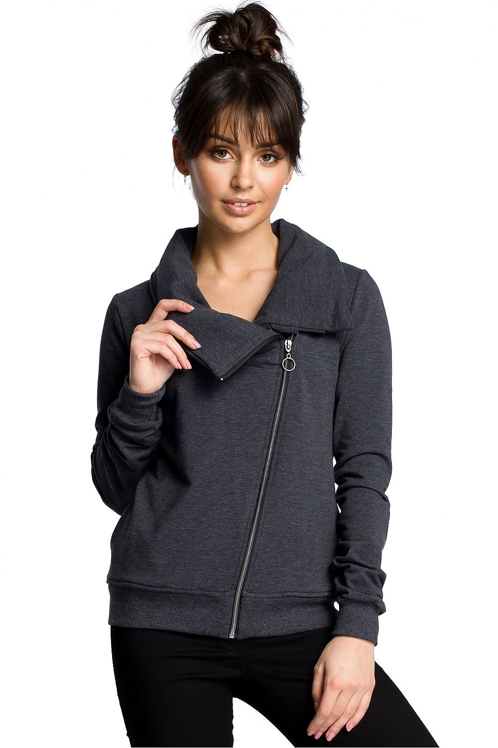 Women's Sweatshirt - Mock-neck With Regular Fit