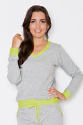Women's Sweatshirt - V-Neck With Regular Fit