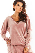 Women's Sweatshirt - V-Neck With Relaxed Fit