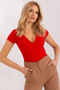 Women's Wrap Blouse - Solid Waist Length - Guocali