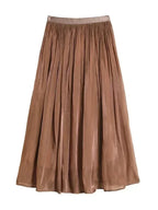 A-Line Skirt Women Minimalist Office - Elastic Midi Women Skirt