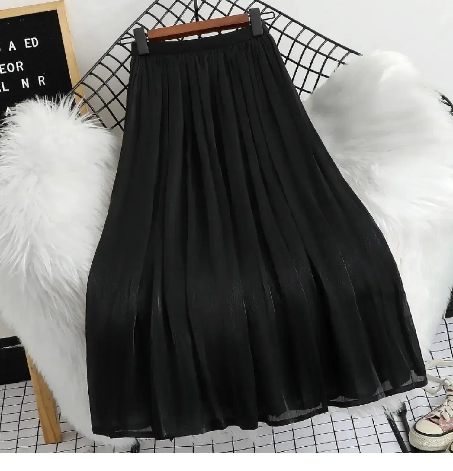 A-Line Skirt Women Minimalist Office - Elastic Midi Women Skirt