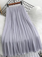 A-Line Skirt Women Minimalist Office - Elastic Midi Women Skirt