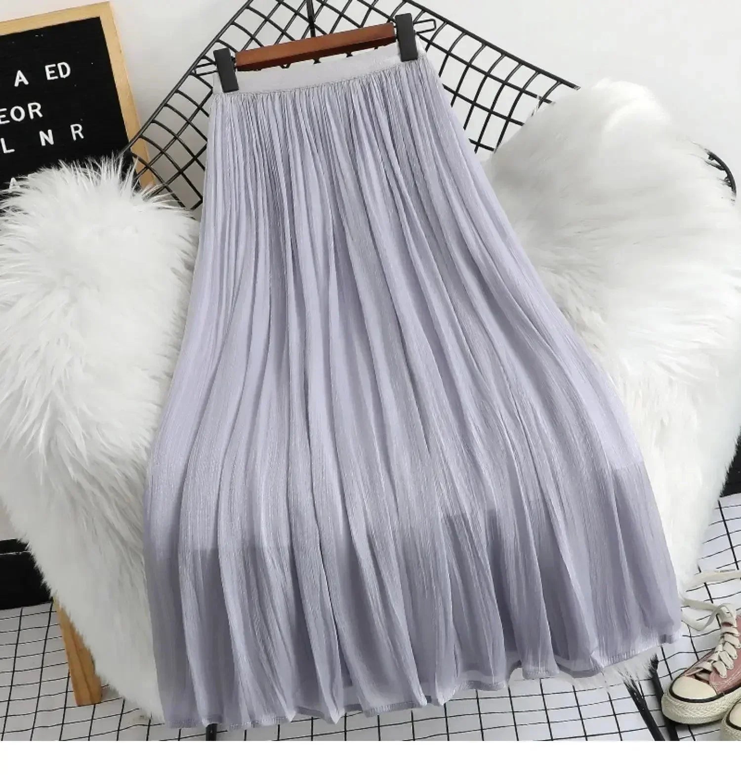 A-Line Skirt Women Minimalist Office - Elastic Midi Women Skirt