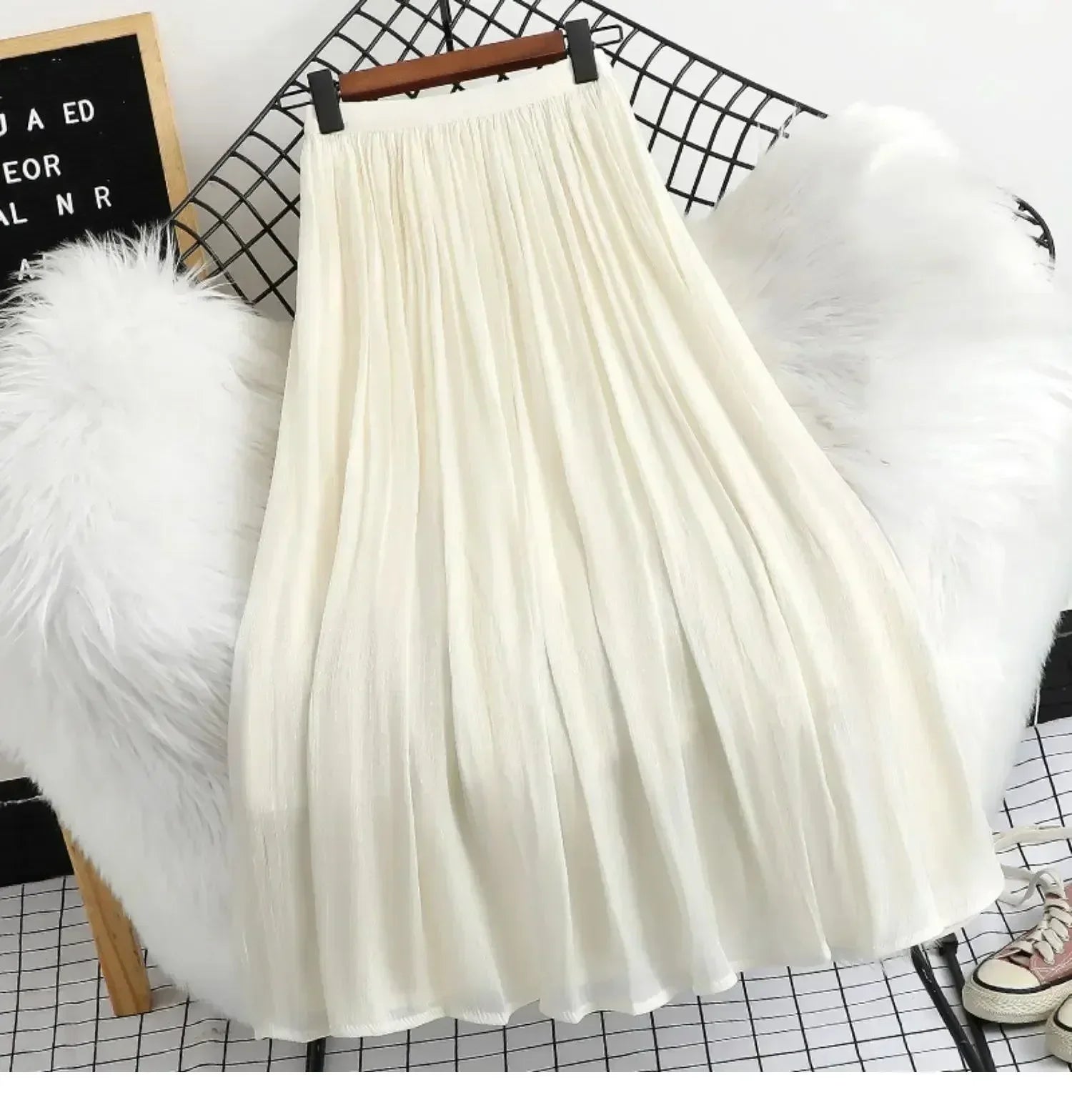 A-Line Skirt Women Minimalist Office - Elastic Midi Women Skirt