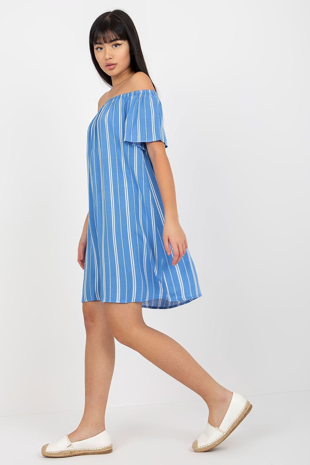 Bardot Neckline Summer Dress – Loose Fit, Short Sleeves | GUOCALI – view 5
