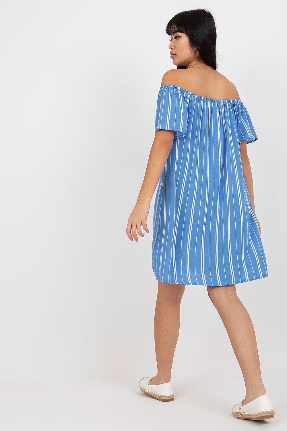 Bardot Neckline Summer Dress – Loose Fit, Short Sleeves | GUOCALI – view 6