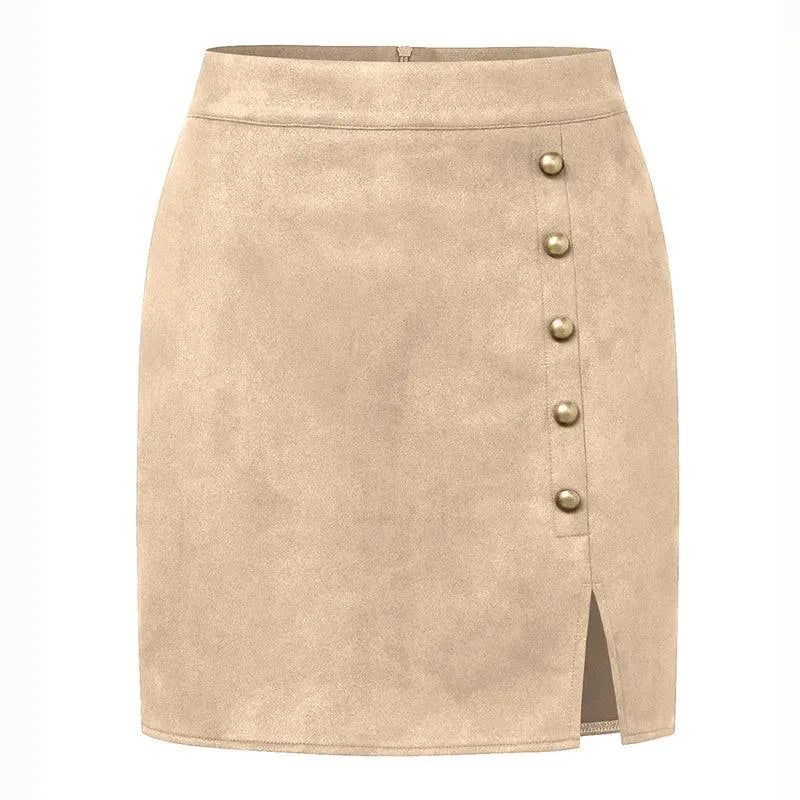 Beaded Mini Skirt with Slit -Guocali