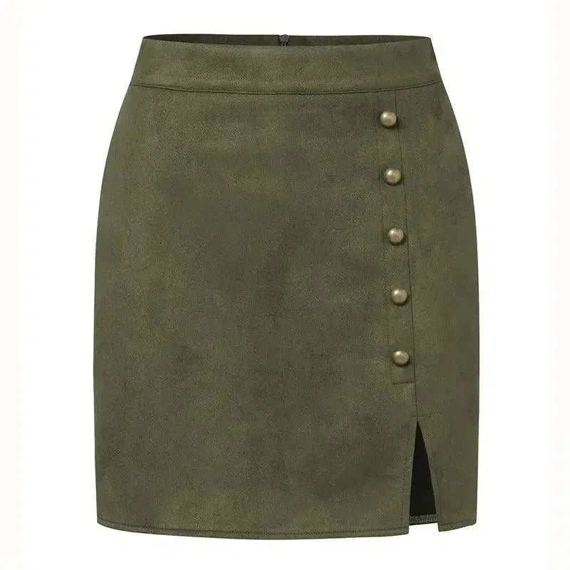 Beaded Mini Skirt with Slit -Guocali