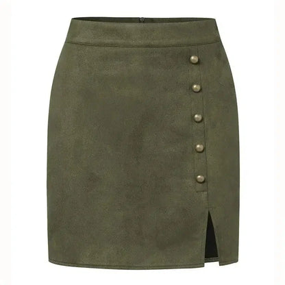 Beaded Mini Skirt with Slit -Guocali