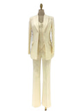 Elegant Women's Pant Suit - Solid Button