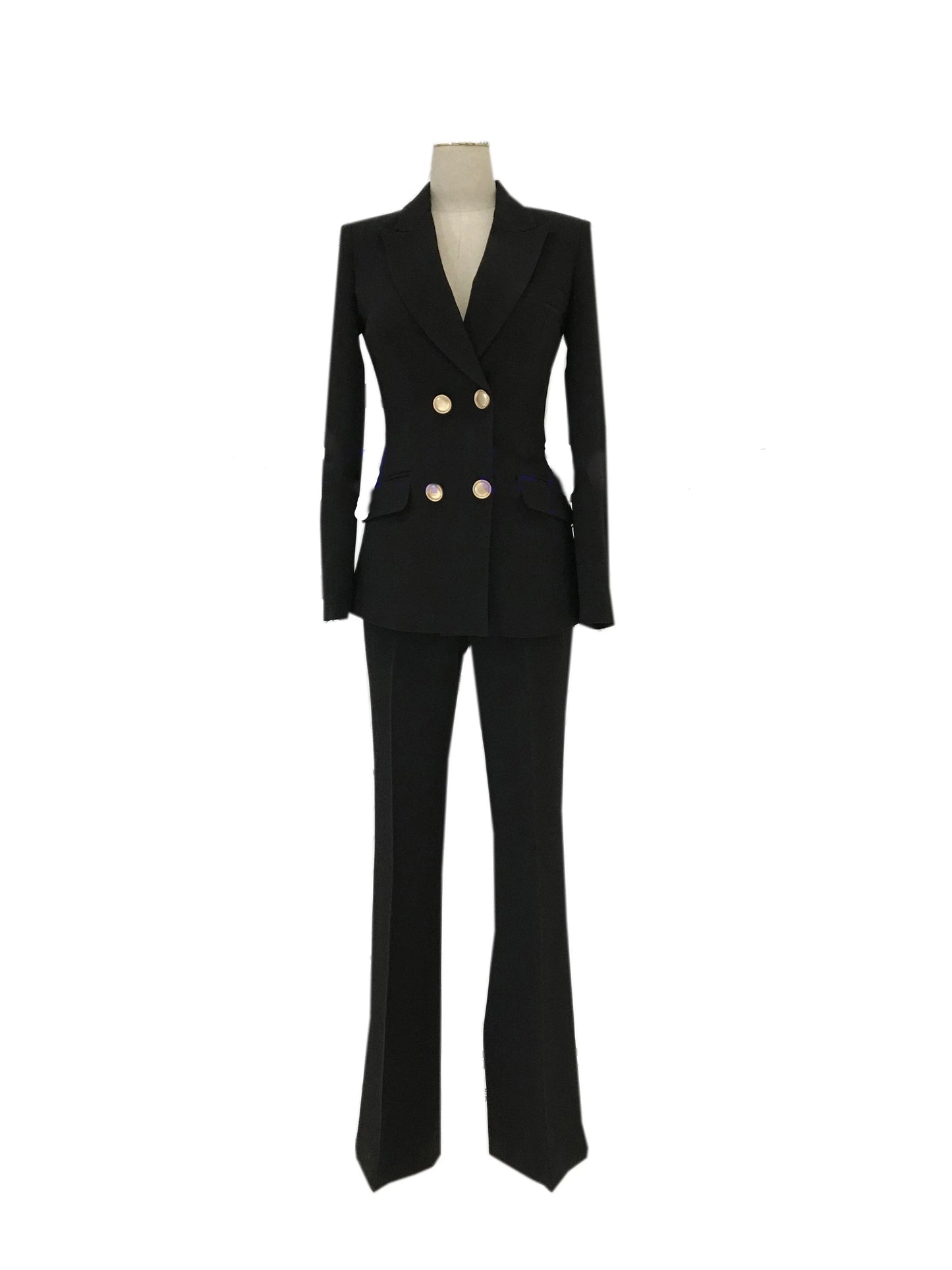 Bell-Bottoms Double Breasted Pant Suit -Guocali