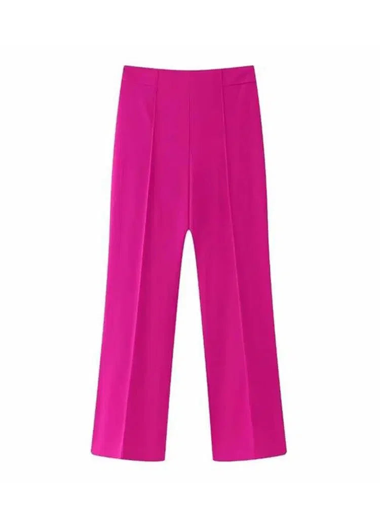 Belted High Waist Wide Leg Pant Suit -Guocali