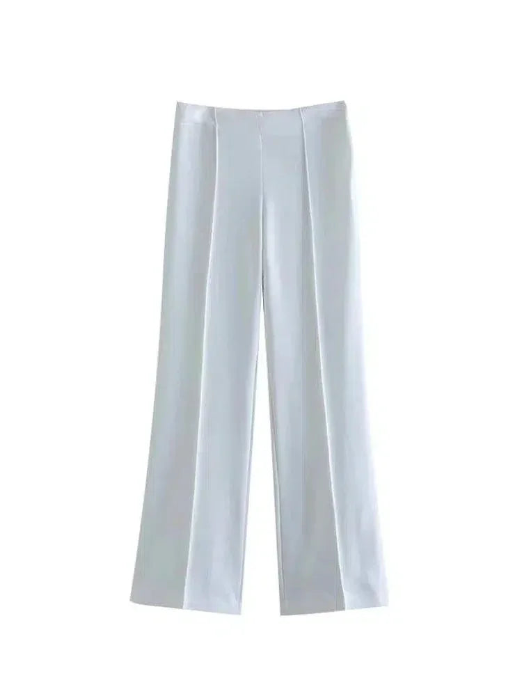 Belted High Waist Wide Leg Pant Suit -Guocali