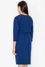 Belted Midi Dress Elegant Casual Workwear Style-Day Dress-GUOCALI