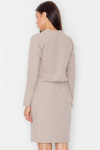 Belted Midi Dress Elegant Casual Workwear Style-Day Dress-GUOCALI