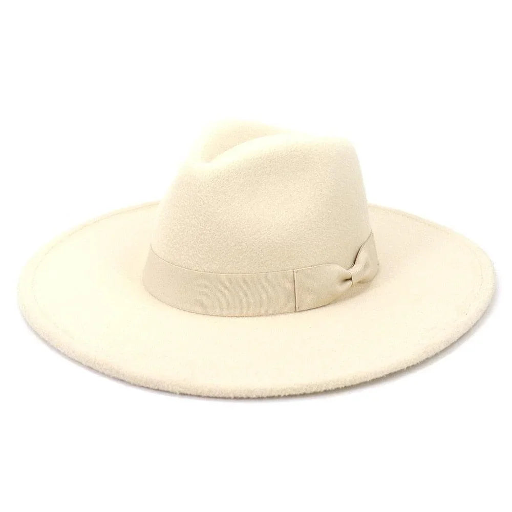 Wide brim retro fedora hat in cream, luxury men's accessory by GUOCALI Paris