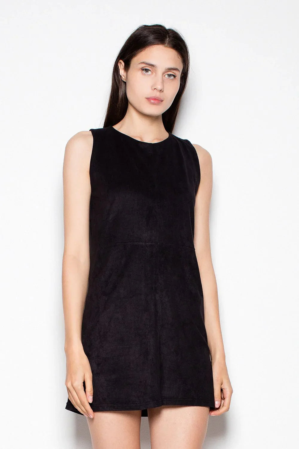 Black Sleeveless Mini Dress Lightweight Casual Fit-Day Dress-GUOCALI