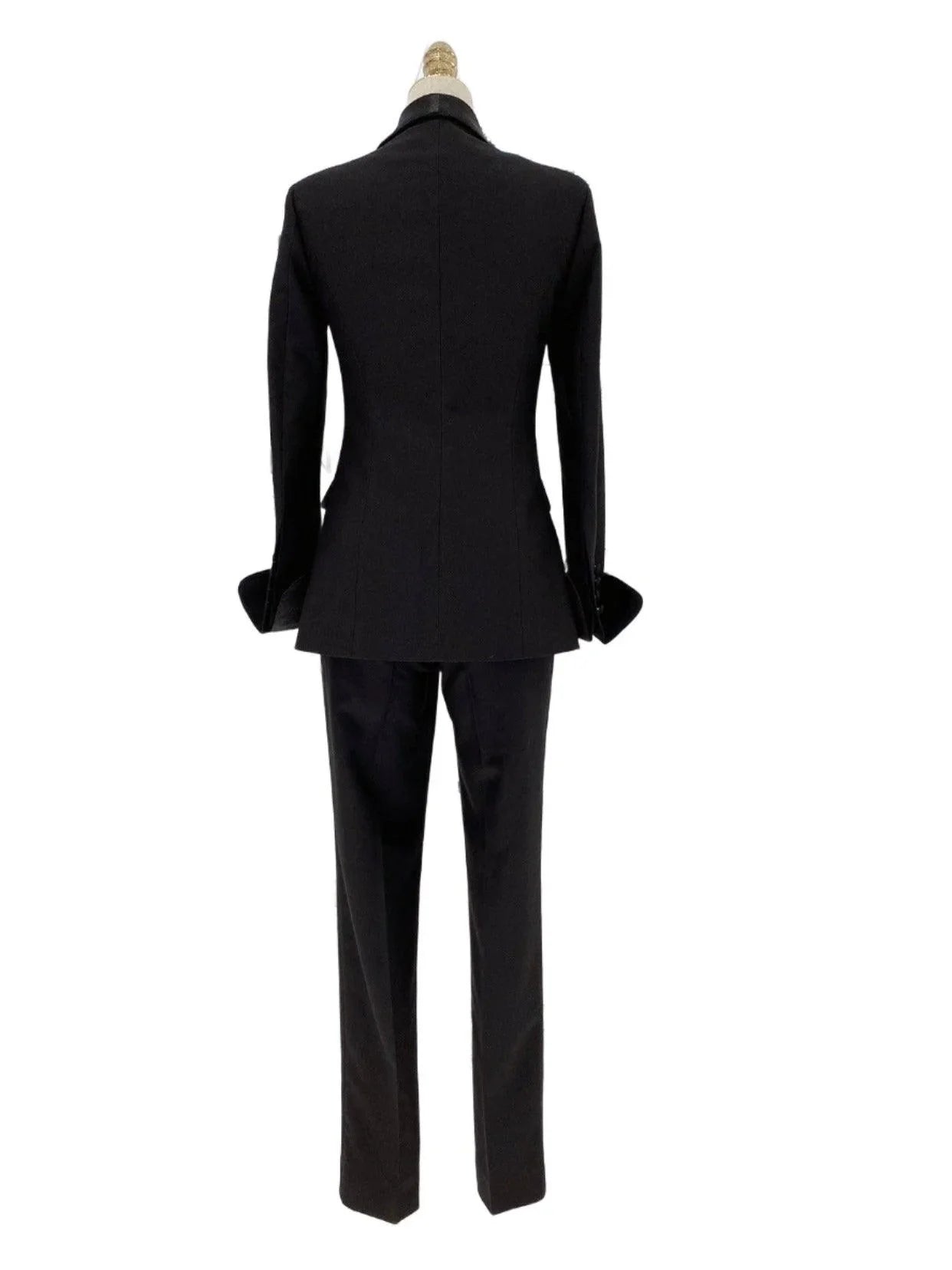 Black Tuxedo Suit - Women Trouser Set -Guocali