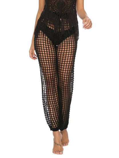 Boho Women Wide Leg Pants – High-Waist Lace -Guocali