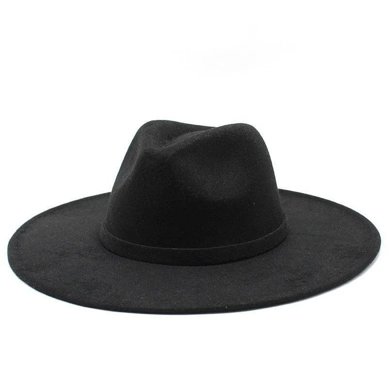 Classic black British style fedora hat, wide brim, luxury men's accessory from GUOCALI Paris