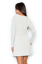 Casual Boat Neck Long Sleeves Day Dress