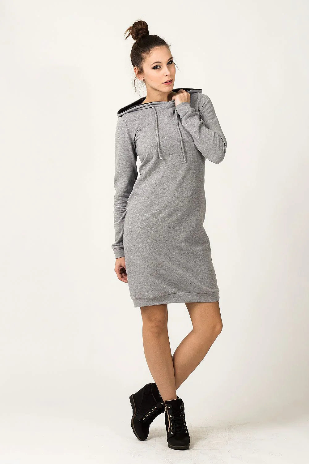Casual Hooded Long Sleeves Day Dress