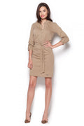 Casual Round Neck Long Sleeves Shirt Dress