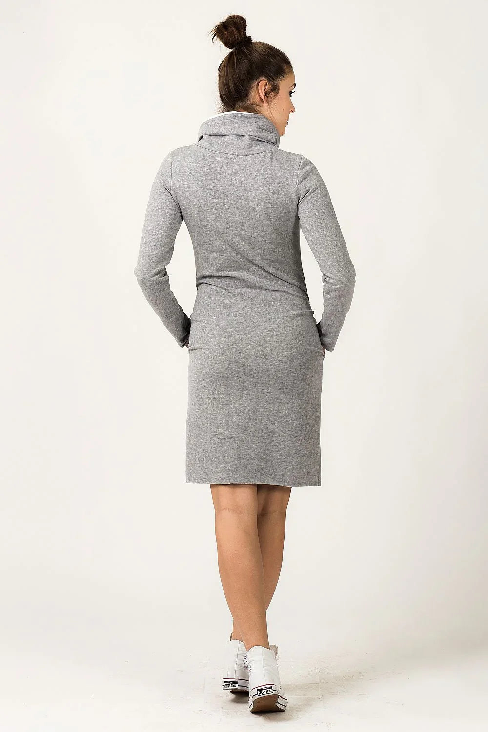 Casual Turtleneck Long Sleeves Day Dress